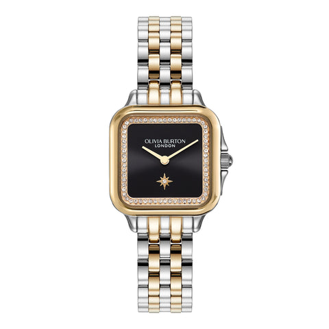 Olivia Burton Women's 28mm Grosvenor Black & Two Tone Bracelet Watch | Olivia Burton In Lebanon