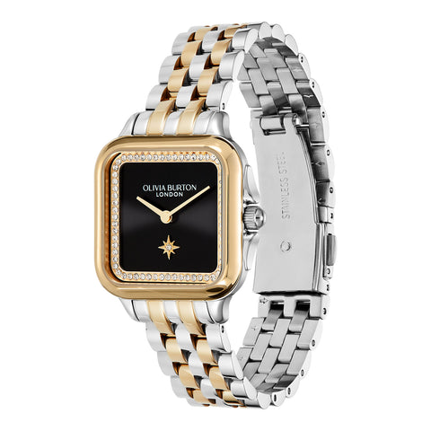 Olivia Burton Women's 28mm Grosvenor Black & Two Tone Bracelet Watch | Olivia Burton In Lebanon