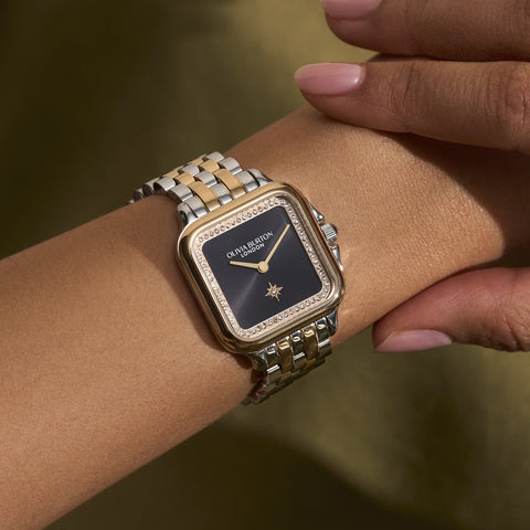 Olivia Burton Women's 28mm Grosvenor Black & Two Tone Bracelet Watch | Olivia Burton In Lebanon