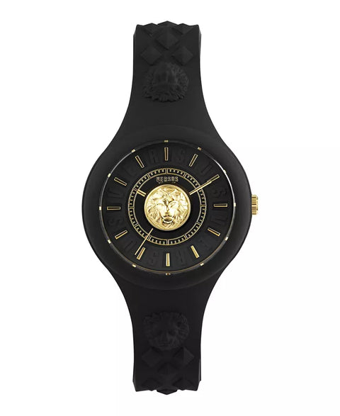 Versus Versace Women's Black 3 Hand Quartz Fire Island Silicone 39mm Watch | Versus Versace In Lebanon