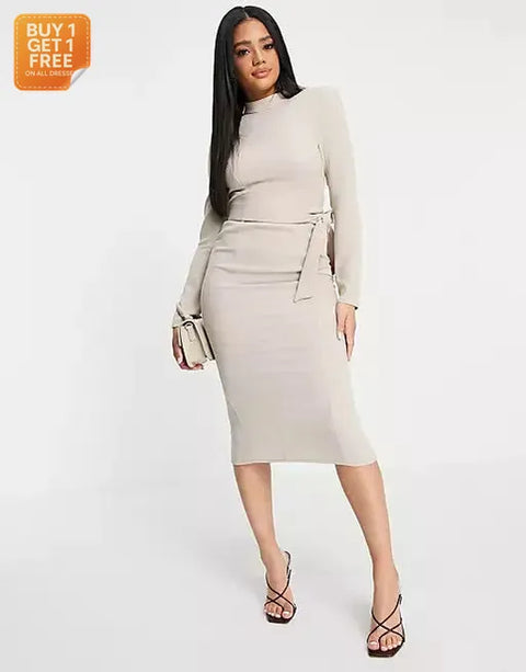 Asos Design Women's Ecru Dress ANF1850