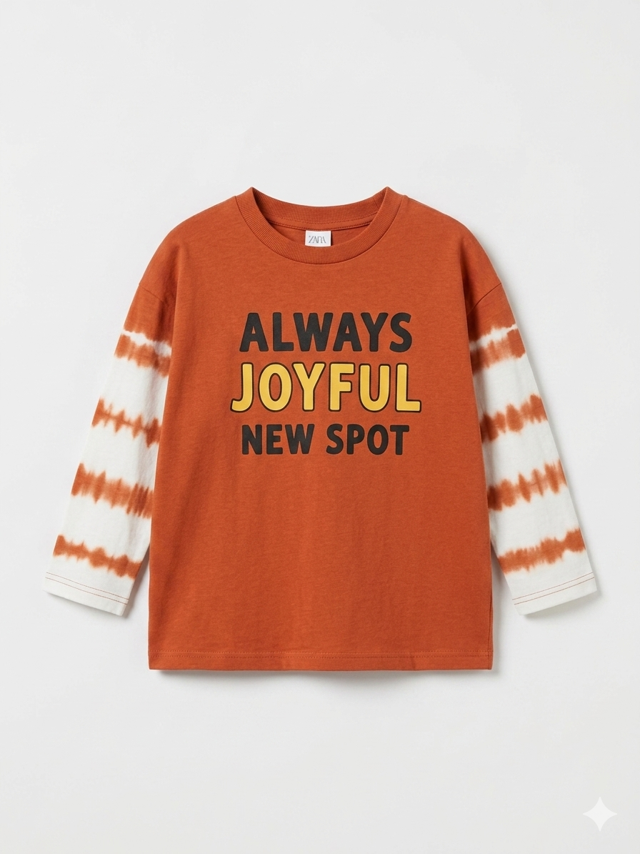 Zara Boy's Camel Printed Sweatshirt | Zara In Lebanon