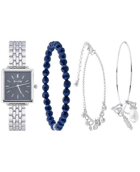 Jessica Carlyle Women's Silver-Tone Metal Alloy Bracelet Watch 26mm Gift Set | Jessica Carlyle In Lebanon