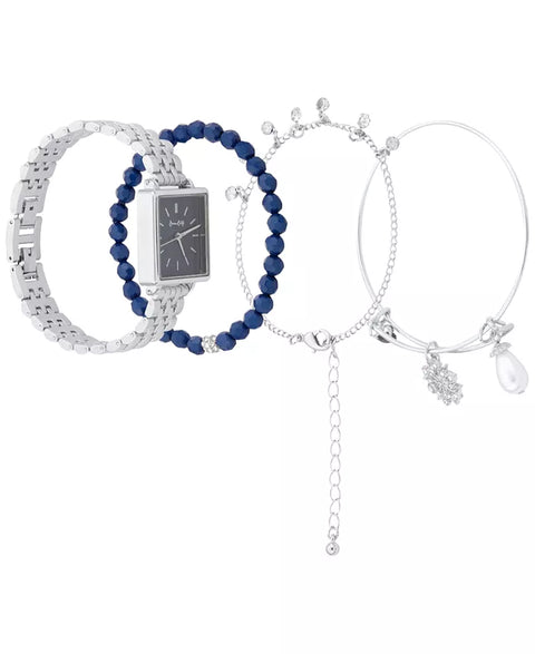 Jessica Carlyle Women's Silver-Tone Metal Alloy Bracelet Watch 26mm Gift Set | Jessica Carlyle In Lebanon