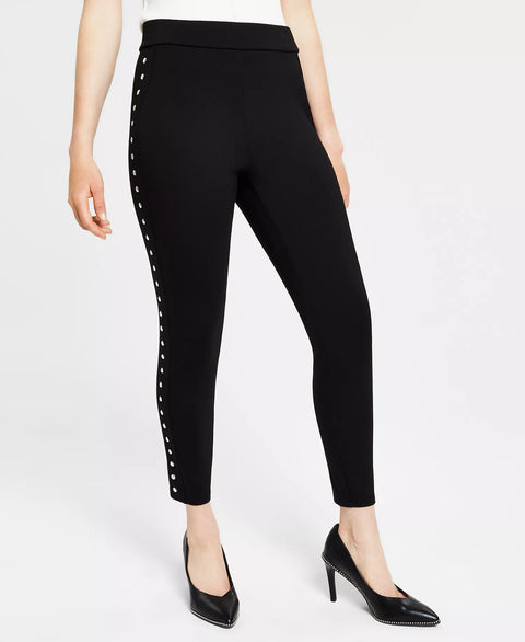 Bar III Women's Black Side-Studded Stretch Leggings | Bar III in Lebanon