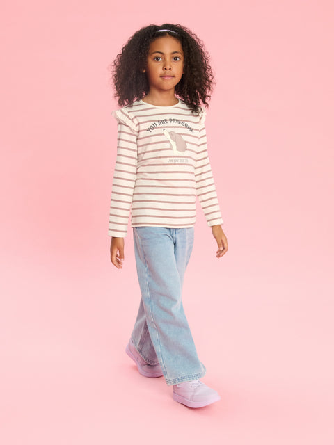 Sinsay Girl's Beige & Brown Long Sleeve Striped Blouse | Sinsay In Lebanon