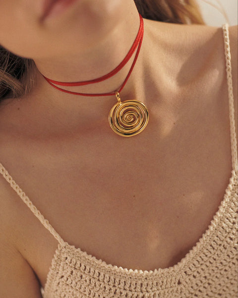 Anni Lu Women's Red Spiral On A String Necklace | Anni Lu In Lebanon