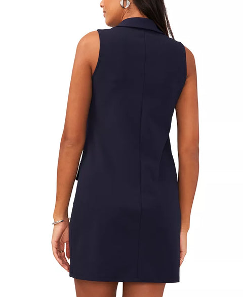 MSK Women's Navy Petite Scuba-Crepe Sleeveless Grommet-Trim Dress | MSK In Lebanon