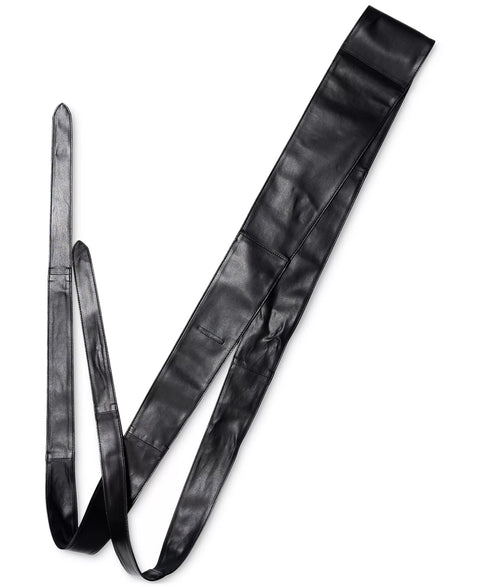 I.N.C. International Concepts Women's Black Wide Faux-Leather Sash Belt | I.N.C. International Concepts In Lebanon