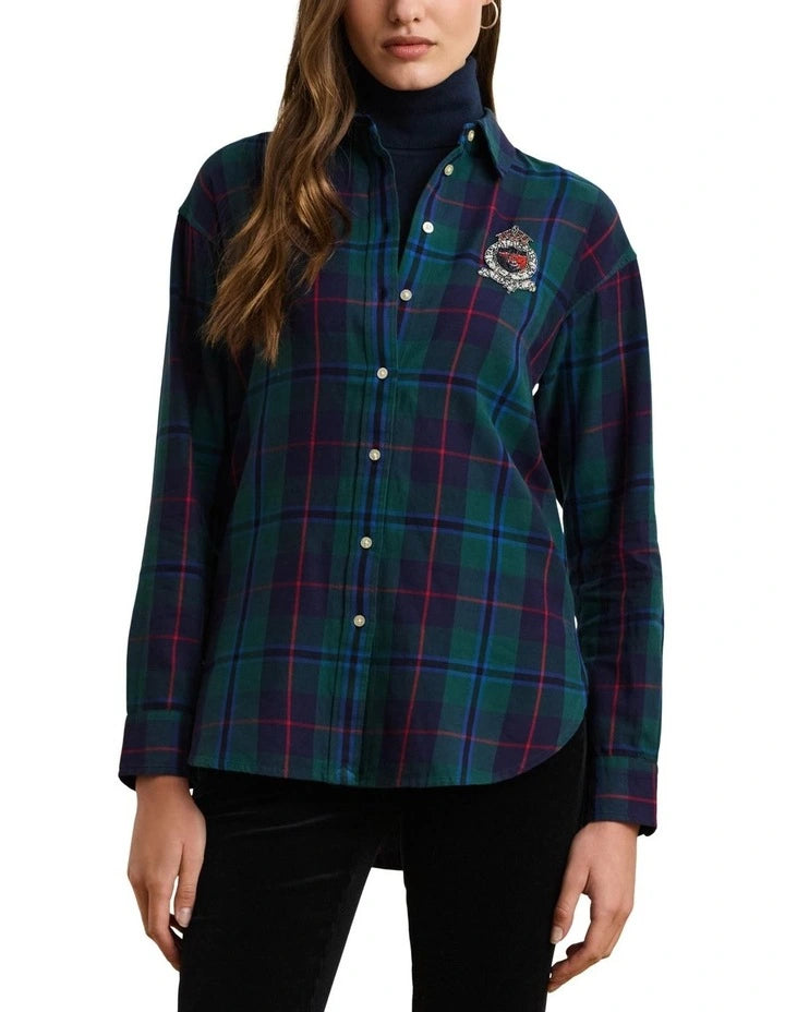 Lauren Ralph Lauren Women's Multicolor Checkered Long Sleeve Shirt | Lauren Ralph Lauren In Lebanon