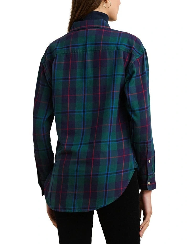 Lauren Ralph Lauren Women's Multicolor Checkered Long Sleeve Shirt | Lauren Ralph Lauren In Lebanon