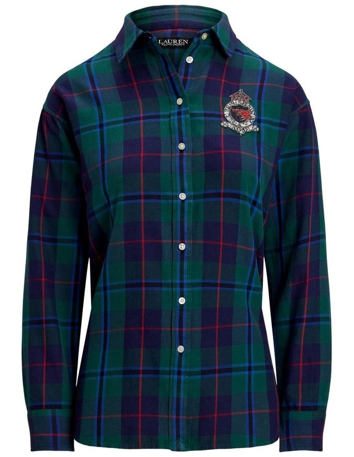 Lauren Ralph Lauren Women's Multicolor Checkered Long Sleeve Shirt | Lauren Ralph Lauren In Lebanon