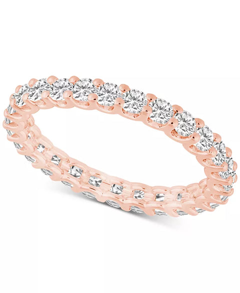 Macy's Women's Rose Gold 14K Diamond Eternity Band Ring  | Macy's In Lebanon
