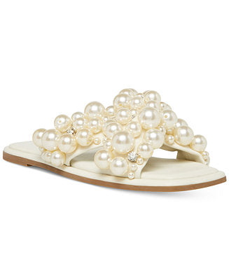 Steve Madden Women's Off White Pearl Duri Slide Slippers | Steve Madden In Lebanon