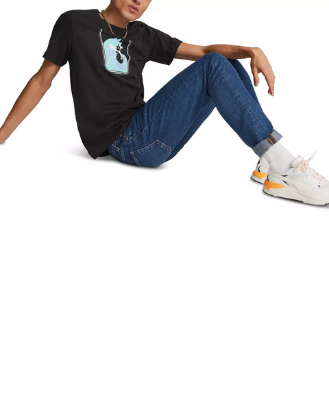 Puma Men's Black Short-Sleeve Wave Logo-Graphic T-Shirt | Puma In Lebanon