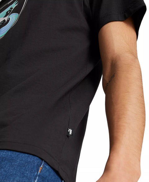 Puma Men's Black Short-Sleeve Wave Logo-Graphic T-Shirt | Puma In Lebanon