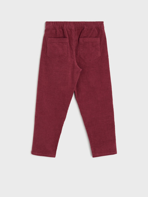 Maroon pants on a white background