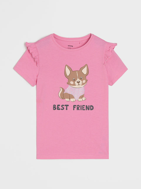Sinsay Girl's White/Pink Short-Sleeve T-Shirt With Print 2-Pack | Sinsay In Lebanon