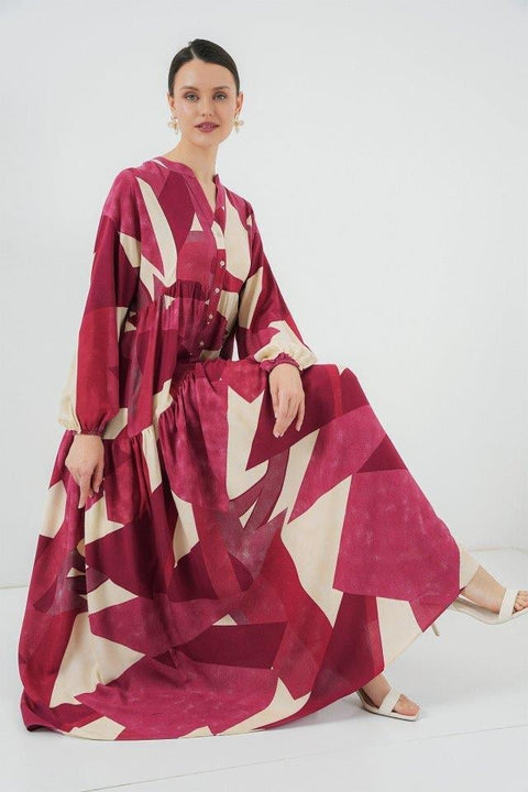 Big Dart Women's Red & Beige Dress | Big Dart In Lebanon