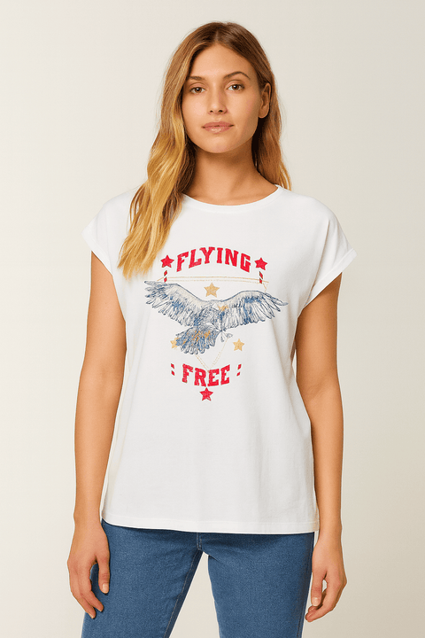 Loralette Women's White T-Shirt AMZ357