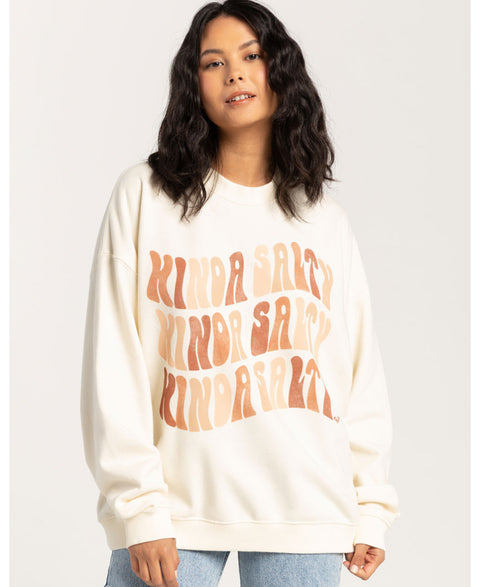 Roxy Women's Beige Oversized Sweatshirt | Roxy in Lebanon