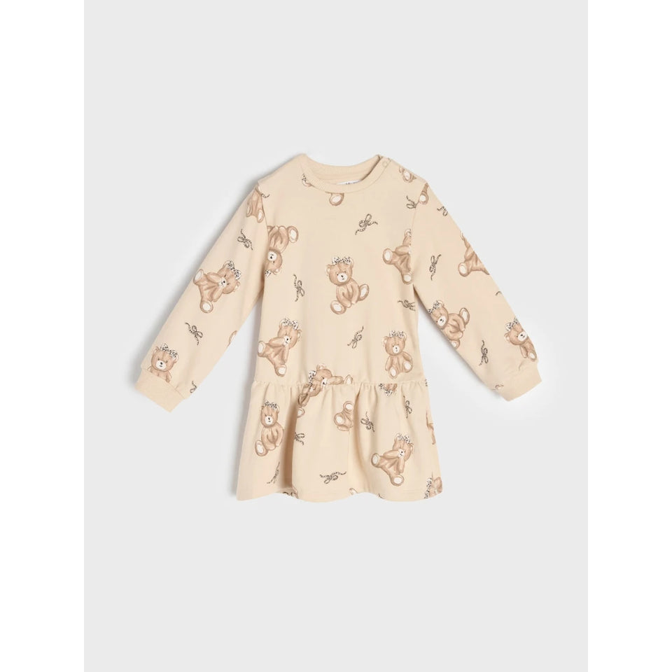Sinsay Baby Girl's Beige Babydoll Printed Dress