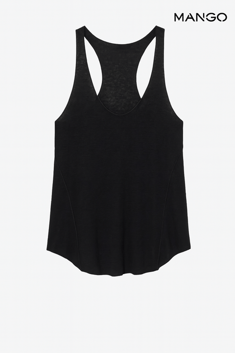 Mango Women's Black Sleeveless Top| Mango in Lebanon