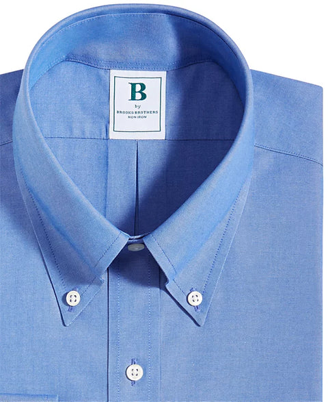 B By Brooks Brothers Men’s Regular Fit Non-Iron Polo Button-Down Collar Solid Pinpoint Dress Shirt | B By Brooks Brothers In Lebanon