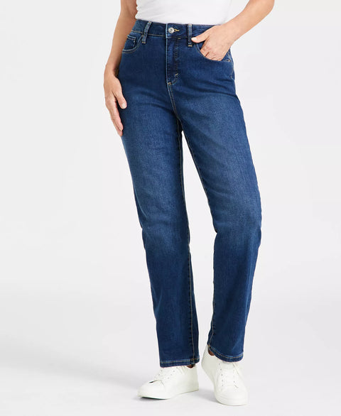 Style & Co Women's Blue High Rise Straight-Leg Jeans | Style & Co In Lebanon