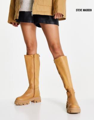 Steve Madden Women's Camel Mana Leather Boots |Steve Madden in Lebanon