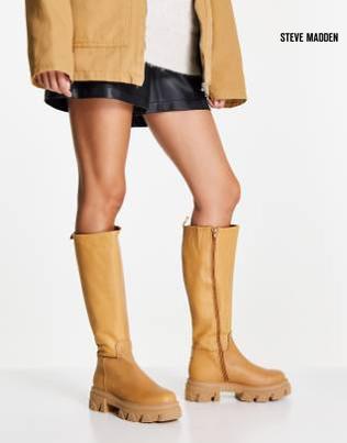 Steve Madden Women's Camel Mana Leather Boots |Steve Madden in Lebanon