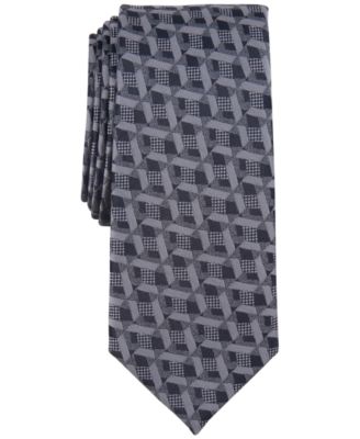 Alfani Men's Gray & Navy Bleecker Geo-Print Tie| Alfani In Lebanon