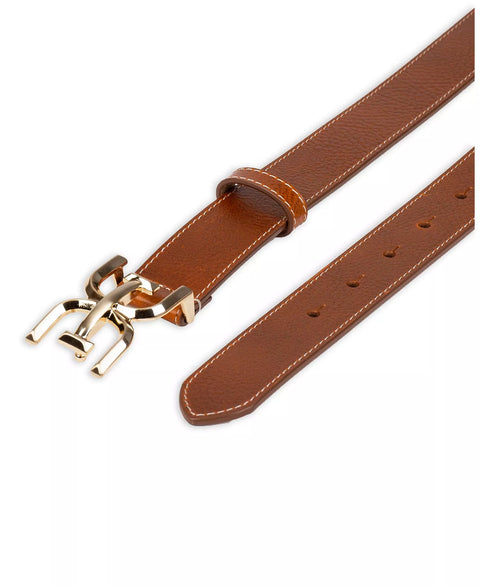 Sam Edelman Women's Brown Slim Double-E Plaque Buckle Belt | Sam Edelman In Lebanon