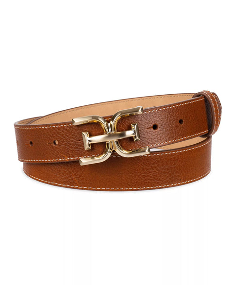 Sam Edelman Women's Brown Slim Double-E Plaque Buckle Belt | Sam Edelman In Lebanon
