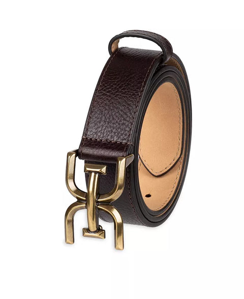 Sam Edelman Women's Brown Slim Double-E Plaque Buckle Belt | Sam Edelman In Lebanon