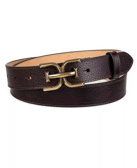 Sam Edelman Women's Brown Slim Double-E Plaque Buckle Belt | Sam Edelman In Lebanon