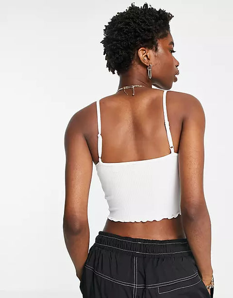 Collusion Women's White Crop Top ANF1362