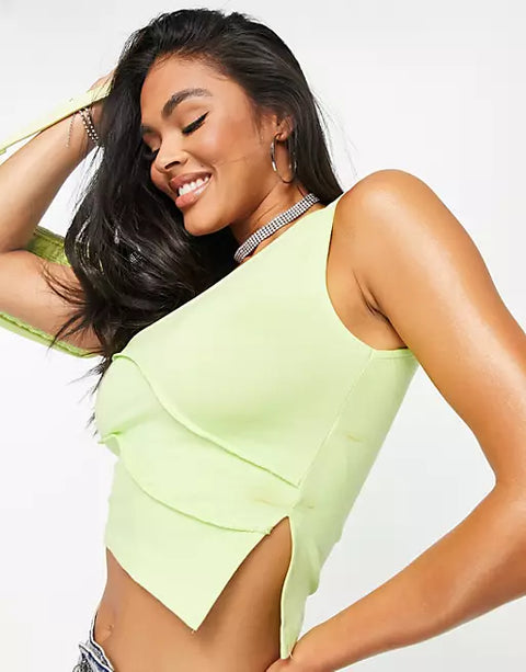 ASYOU Women's Lime Green Blouse ANF740