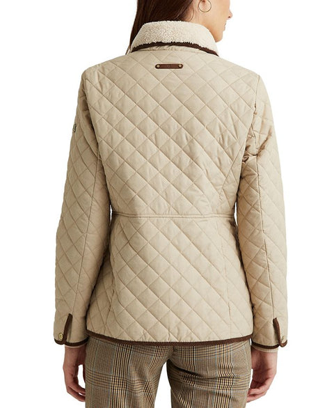 Lauren Ralph Lauren Women's Off White Faux-Sherpa Collar Quilted Jacket | Lauren Ralph Lauren In Lebanon