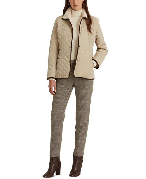 Lauren Ralph Lauren Women's Off White Faux-Sherpa Collar Quilted Jacket | Lauren Ralph Lauren In Lebanon