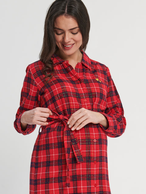 Sinsay Maternity Women's Red Checkered Sleep Dress | Sinsay In Lebanon