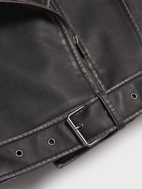 Sinsay Girl's Black Leather Regular Fit Vest|Sinsay In Lebanon