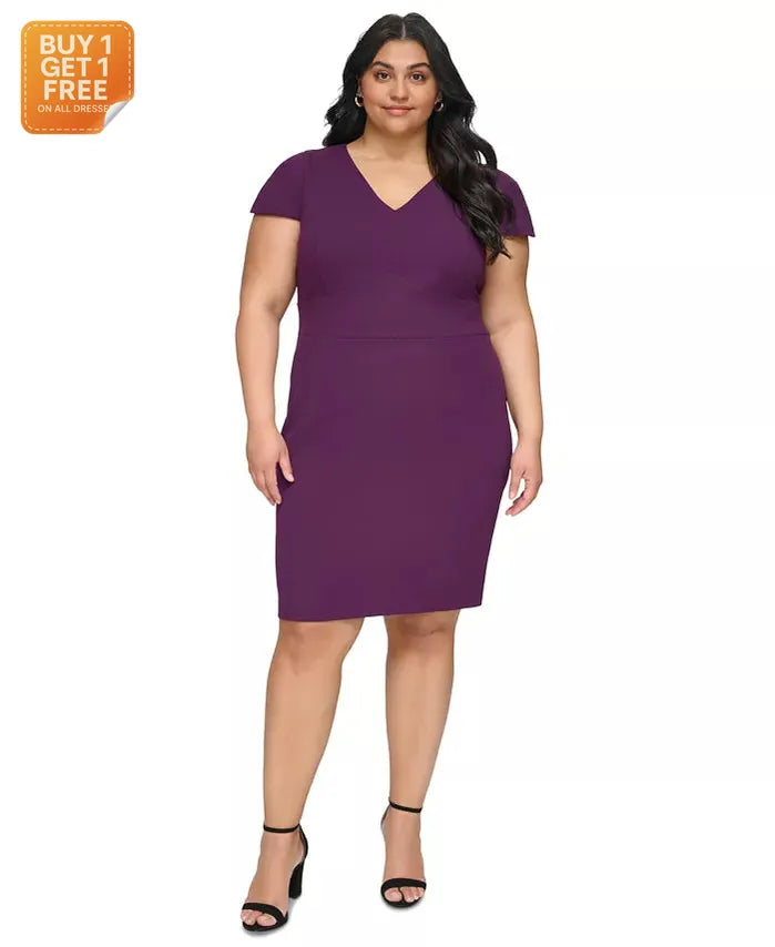 DKNY Women's Tulip-Sleeve V-Neck Sheath Dress |DKNY In Lebanon