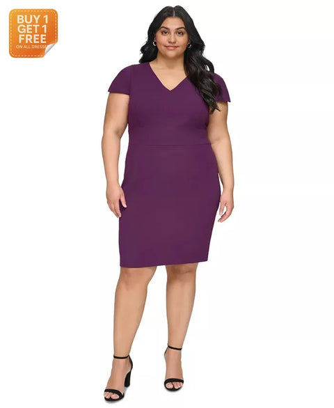 DKNY Women's Tulip-Sleeve V-Neck Sheath Dress |DKNY In Lebanon