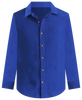 Nautica Men's Dark Blue Linen Solid-Color Classic-Fit Long-Sleeve Shirt |Nautica In Lebanon