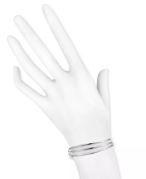 Style & Co Women's Silver-Tone 3-Pc. Set Twist Bangle Bracelets | Style & Co In Lebanon