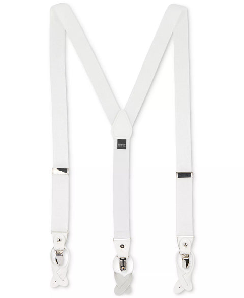 ConStruct Men's White Solid Convertible Suspenders |  ConStruct In Lebanon
