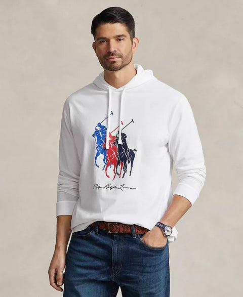 Polo Ralph Lauren Men's White Big & Tall Big Pony Jersey Hooded Blouse |Polo Ralph Lauren In Lebanon