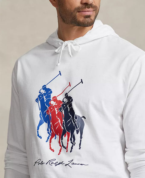 Polo Ralph Lauren Men's White Big & Tall Big Pony Jersey Hooded Blouse |Polo Ralph Lauren In Lebanon