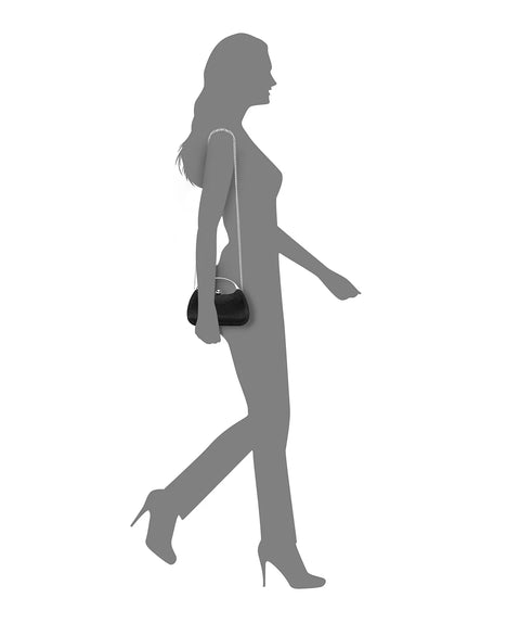 Nina Women's Black Crystal Minaudiere With Metal Handle | Nina In Lebanon